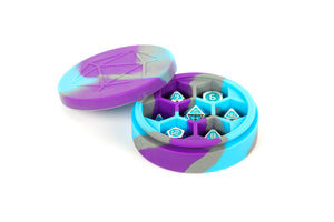 Silicone Round Dice Case - Purple/Grey/Light Blue  FanRoll by Metallic Dice Games   