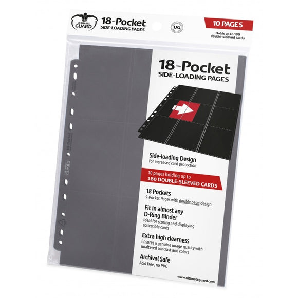 Ultimate Guard 18pkt Sideload Pages 10ct Grey (10412) Home page Ultimate Guard   