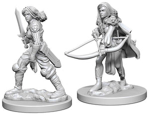 Pathfinder Deep Cuts Unpainted Miniatures: Human Female Fighter Miniatures WizKids   