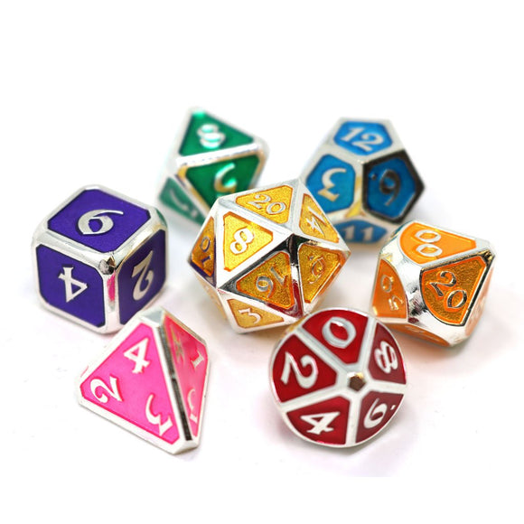 Die Hard Dice Metal Mythica Platinum Rainbow 7ct Polyhedral Set  Other   