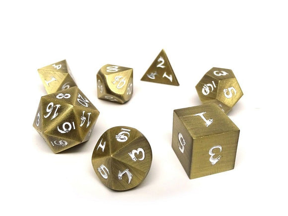 Single d20 - Mythica Gold Aquamarine