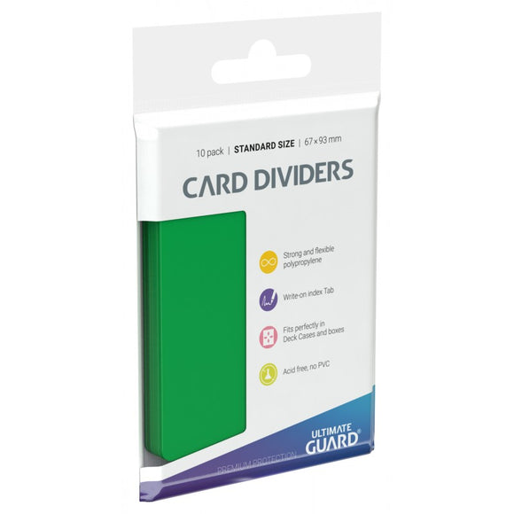 Ultimate Guard Card Dividers 10ct Green (10357) Supplies Ultimate Guard   