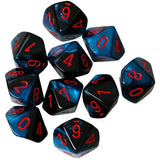 Chessex Gemini Black Starlight/Red 10ct D10 Set (26258) Dice Chessex   