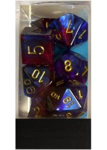 Chessex Gemini Blue-Magenta/Gold 7ct Polyhedral Set (26447) Dice Chessex   