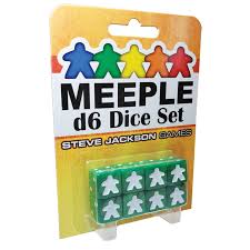 Meeple D6 Dice Set Green  Steve Jackson Games   