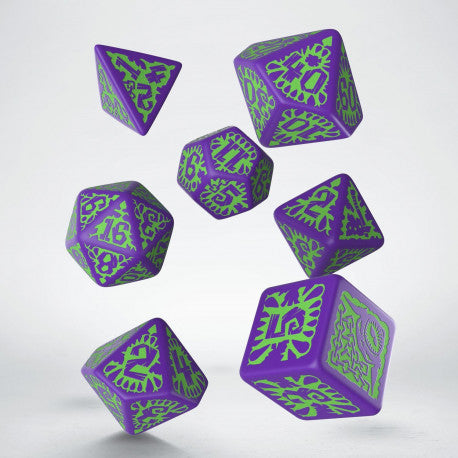 Q-Workshop Pathfinder Goblin Purple/Green 7ct Polyhedral Dice Set Home page Q Workshop   