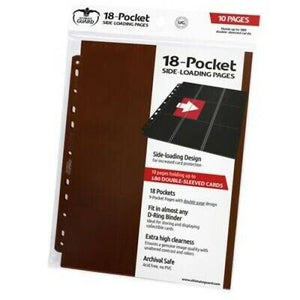 Ultimate Guard 18pkt Sideload Pages 10ct Brown (10411) Supplies Ultimate Guard   