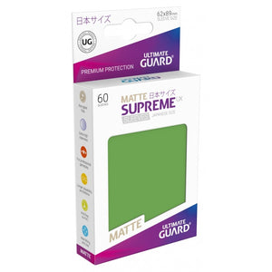 Ultimate Guard 60ct Japanese Size Supreme UX Matte Sleeves Green (10592) Supplies Ultimate Guard   