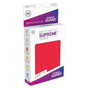 Ultimate Guard 60ct Japanese Size Supreme UX Matte Sleeves Red (10601) Supplies Ultimate Guard   