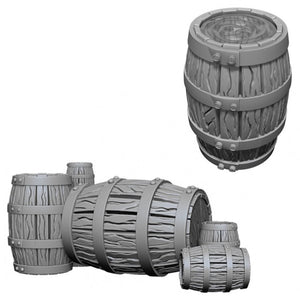 WizKids Deep Cuts Unpainted Miniatures: Barrel & Pile of Barrels Miniatures WizKids   