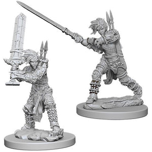 Pathfinder Deep Cuts Unpainted Miniatures: Female Human Barbarian Miniatures WizKids   