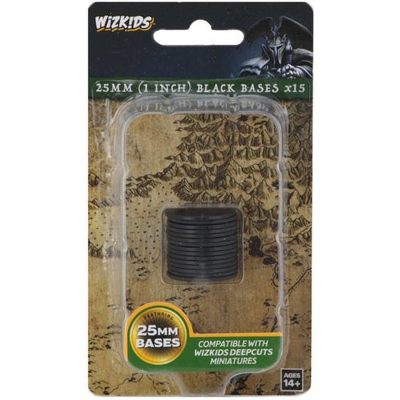 WizKids Deep Cuts Unpainted Miniatures: 25mm Round Base (15) Black Miniatures WizKids   