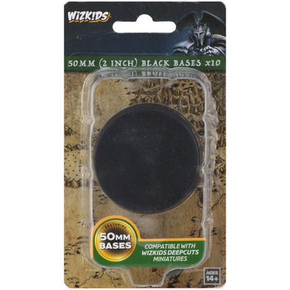 WizKids Deep Cuts Unpainted Miniatures: 50mm Round Base (10) Black Miniatures WizKids   